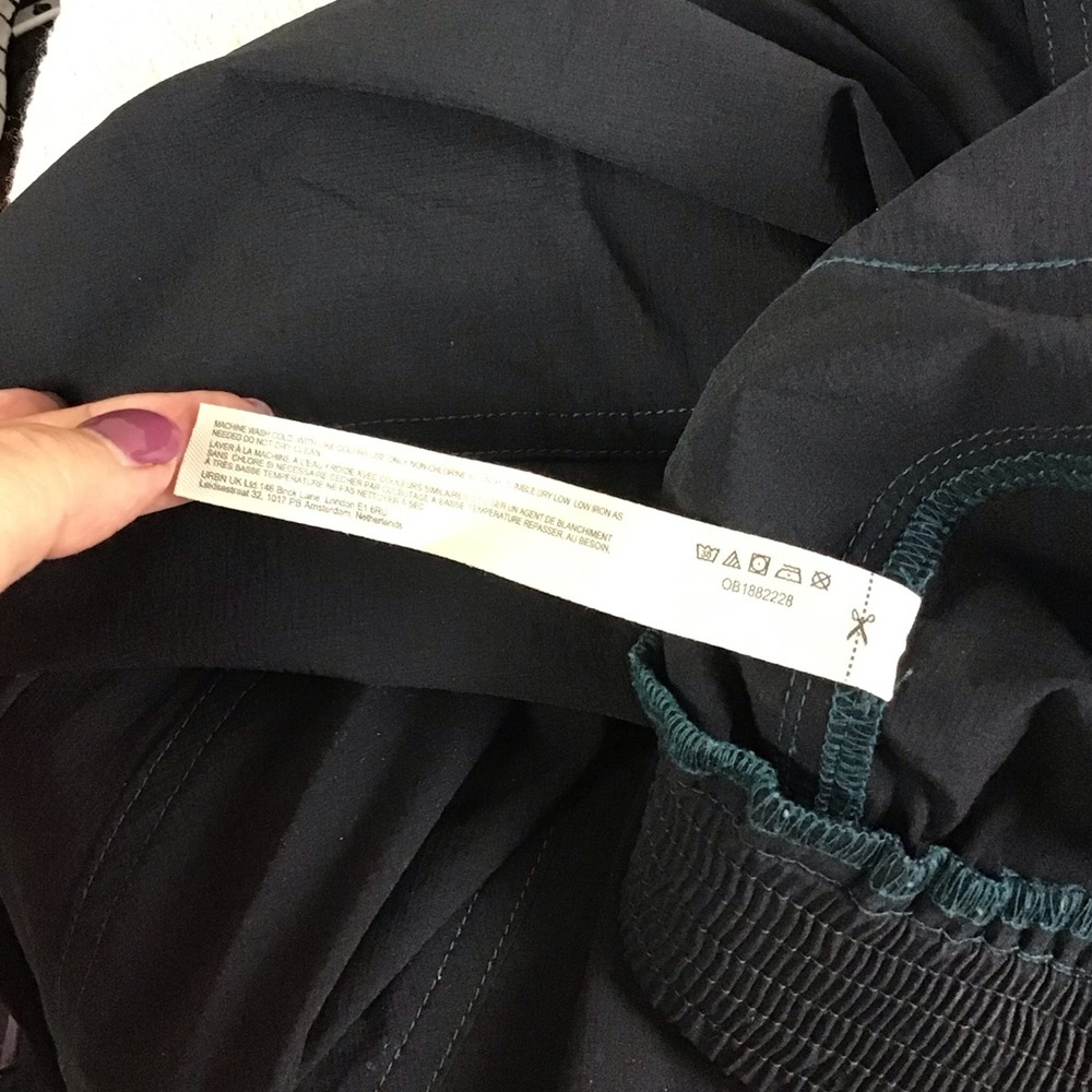 Free People Movement Black Nylon Outdoor Hiking Pants Turquoise Stitching Size M - Picture 12 of 14